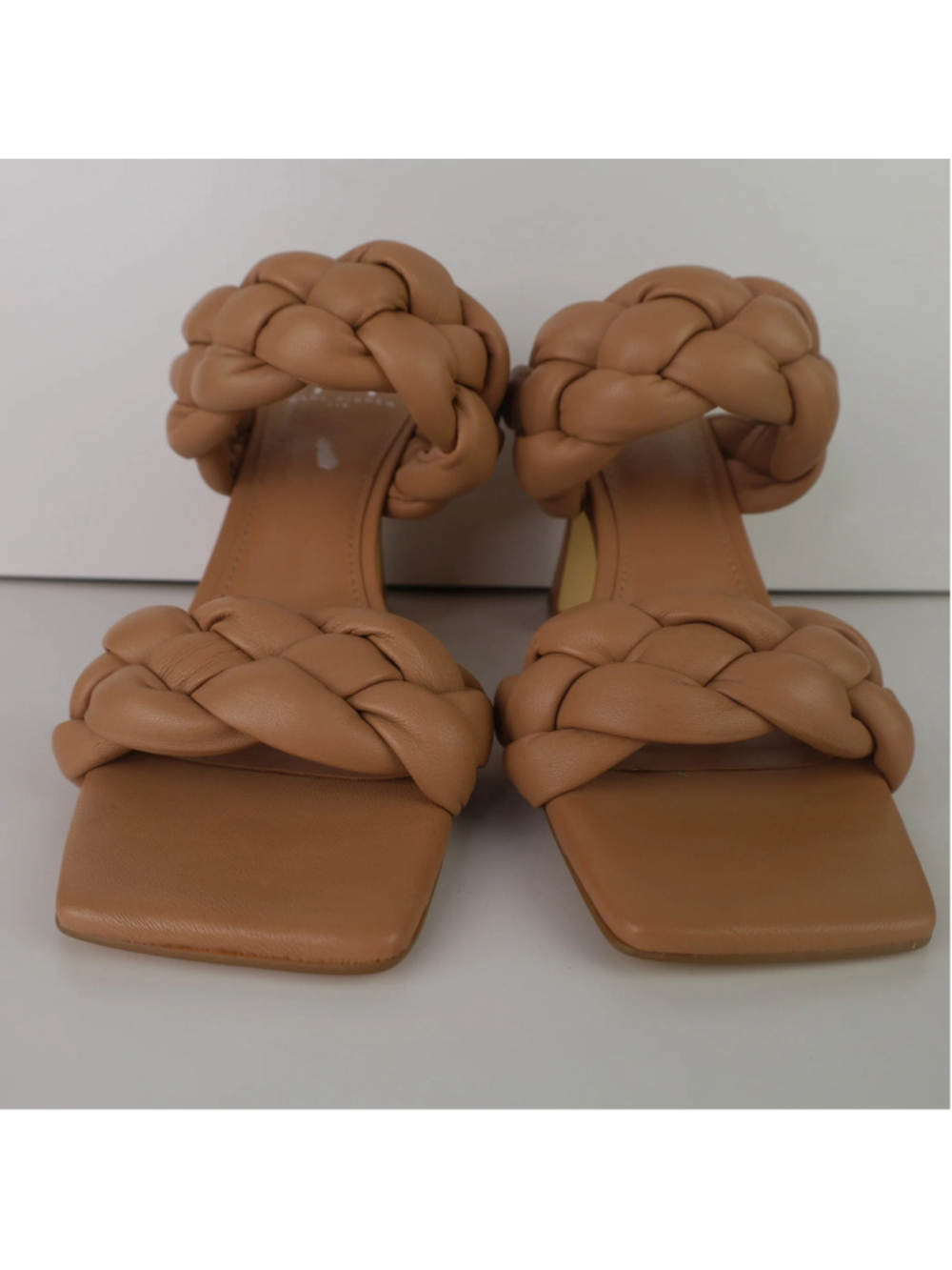 Marc Fisher LTD Hammy Sandals Womens 6.5M Natural Braided Leather Heels 0478 - Picture 4 of 15